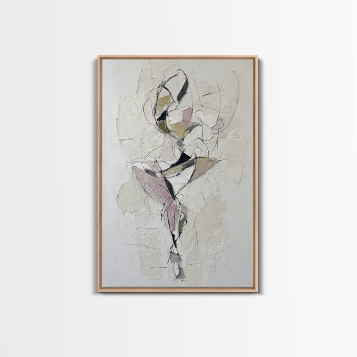 Continuous Line Dancer Framed Canvas Print, Line Art, Textured Painting, Living Room Decor, Fine Art, Line, Canvas Art, LIN-2x3-87