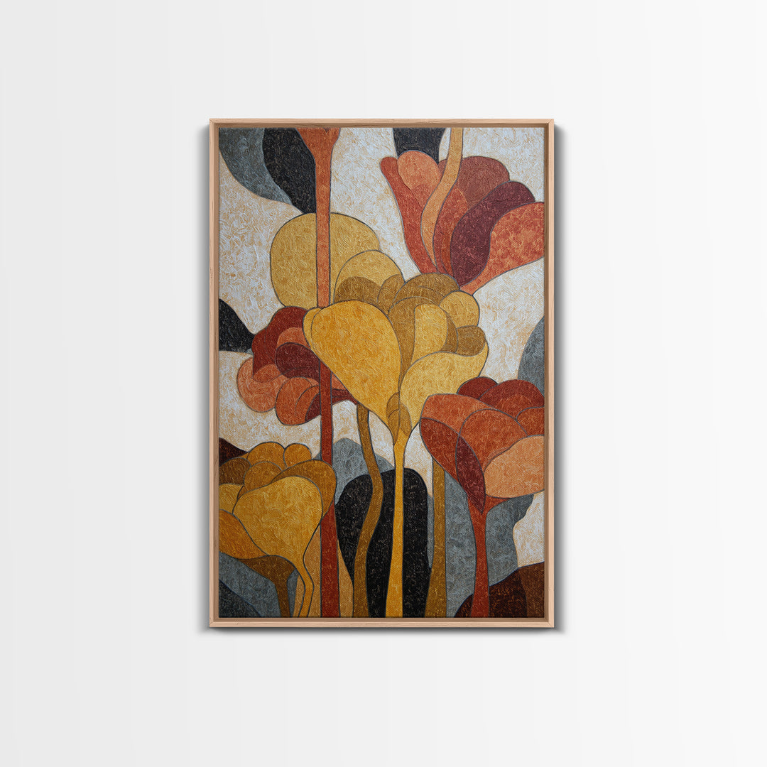 Face and Flower Blended into One Contour Framed Canvas Print, Line Art, Bird Wall Art, Living Room Decor, Fine Art, Line, LIN-2x3-88