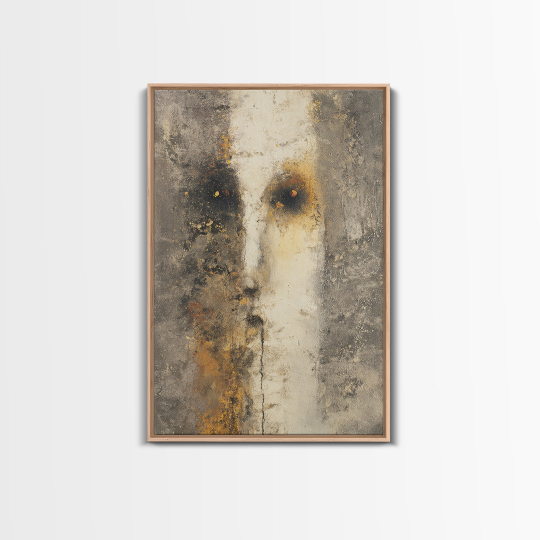 Minimal Eyes and Nose Composition Framed Canvas Print, Line Art, Modern Art, Living Room Decor, Abstract Art, Line, LIN-2x3-94