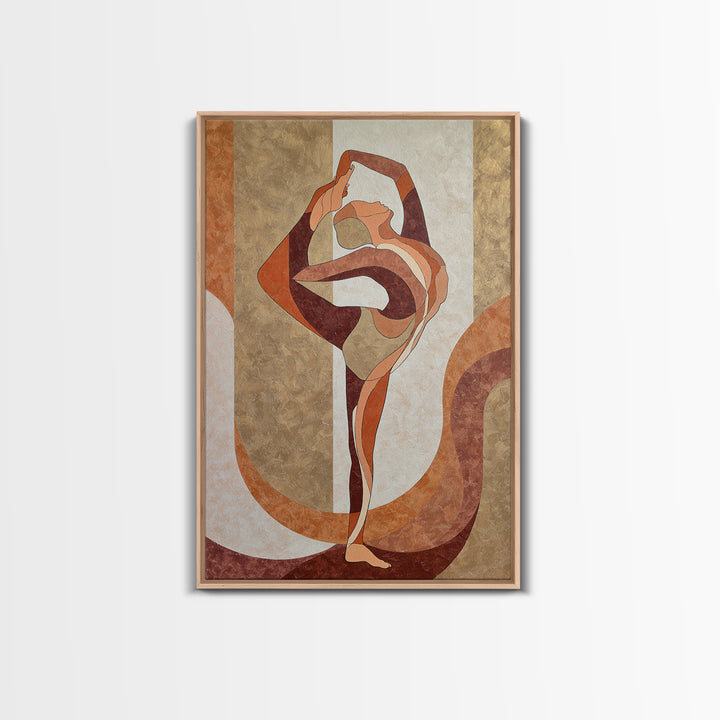 Single Line Yoga Pose Framed Canvas Print, Line Art, Black and White Art, Living Room Decor, Abstract Art, Line, LIN-2x3-97