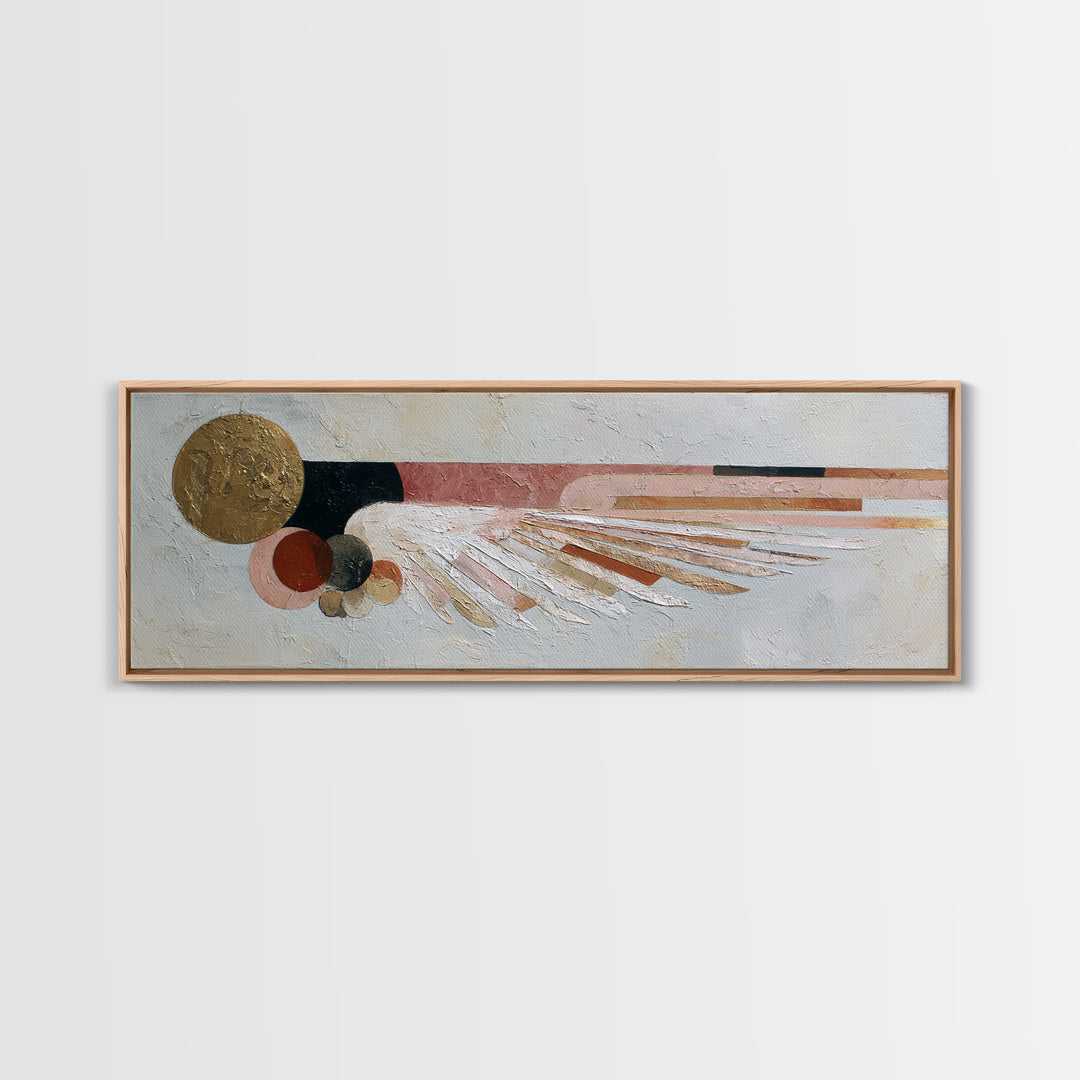 Minimal Angel Wing Contour Framed Canvas Print, Line Art, Aesthetic Prints, Living Room Decor, Abstract Art, Line, Wall Art, LIN-3x1-37