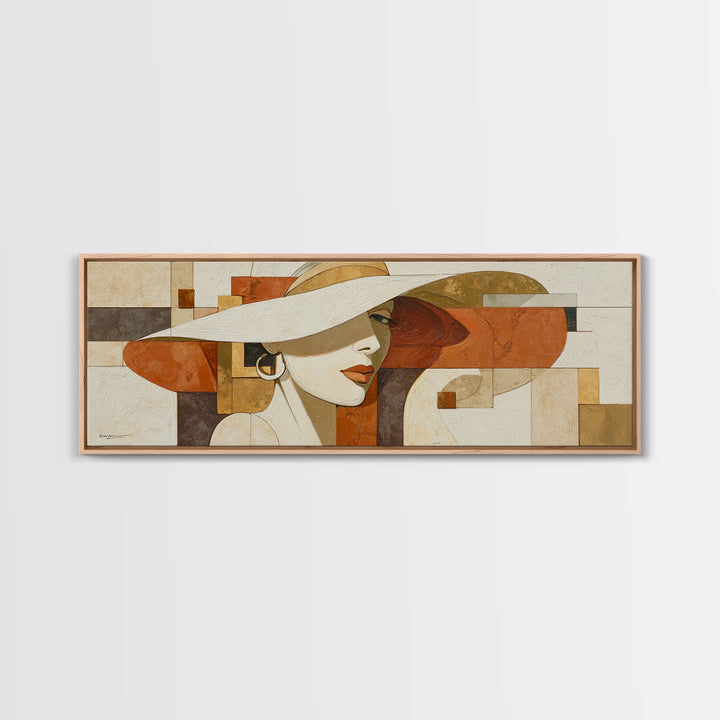 Line Drawing of a Woman Framed Canvas Print, Line Art, Digital Wall Art, Living Room Decor, Fine Art, Line, Minimalist Wall Art, LIN-3x1-59
