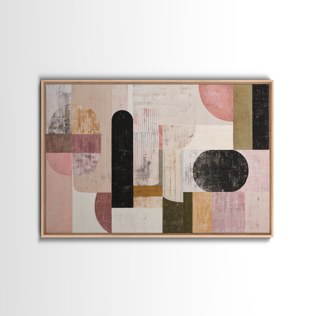 Minimal Eyes and Nose Composition Framed Canvas Print, Line Art, Modern Art, Living Room Decor, Abstract Art, Line, LIN-3x2-18