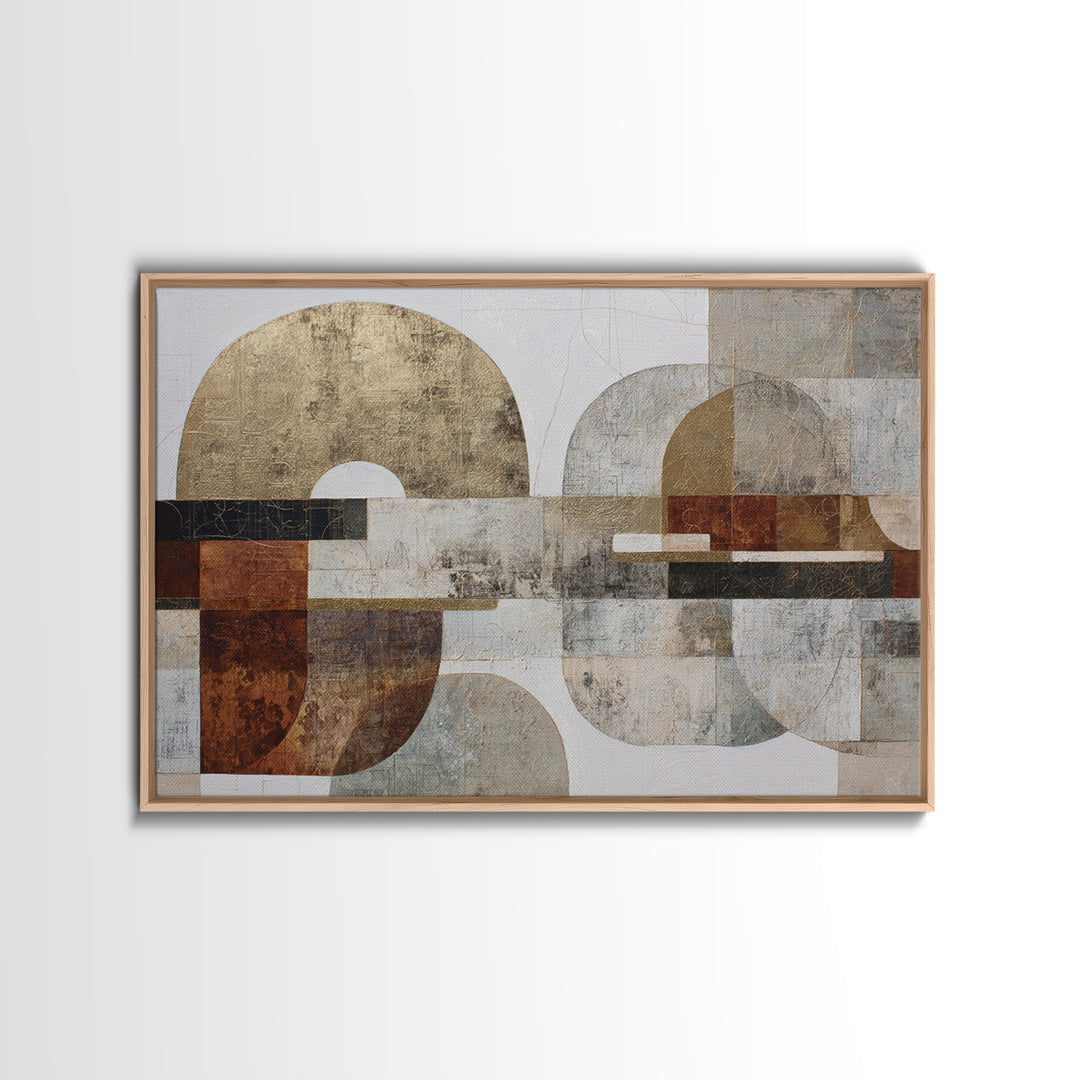 Line Art Shell and Coastal Forms Framed Canvas Print, Line Art, Decor, Living Room Decor, Abstract Art, Line, LIN-3x2-19