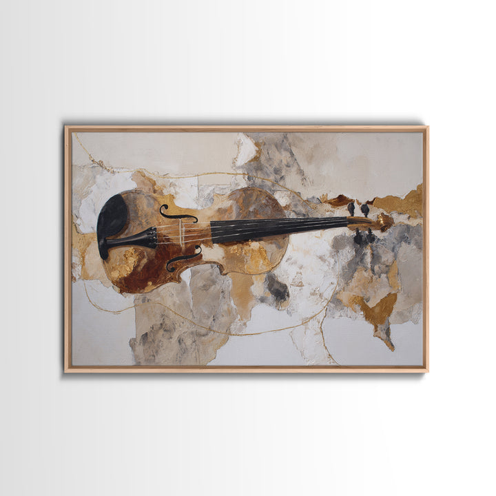 Single Line Violin and Bow Canvas Print, Line Art, Art Print, Living Room Decor, Abstract Art, Line, Printable Wall Art, LIN-3x2-3
