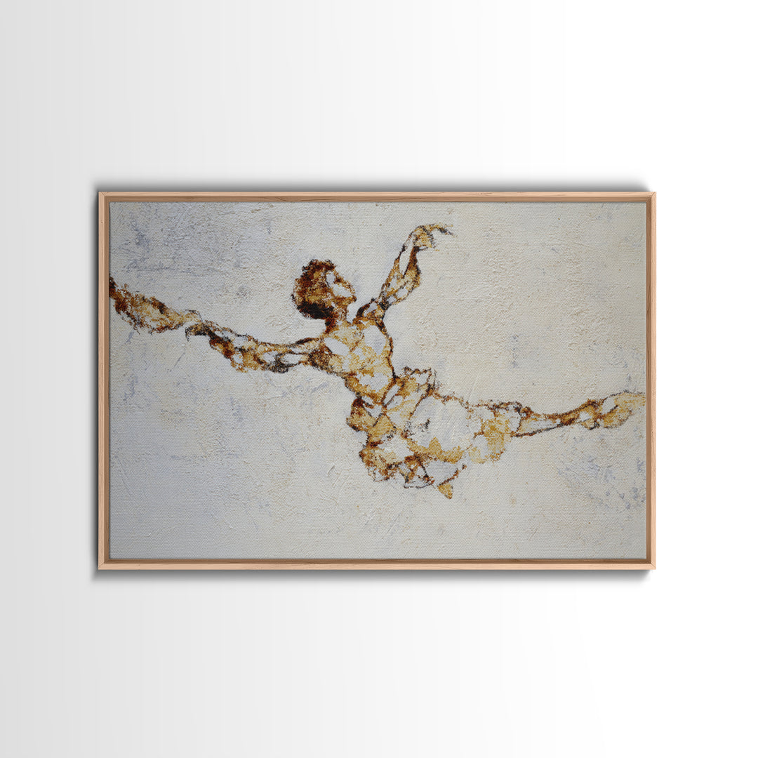 Continuous Line Dancer Framed Canvas Print, Line Art, Digital Wall Art, Living Room Decor, Abstract Art, Line, LIN-3x2-35