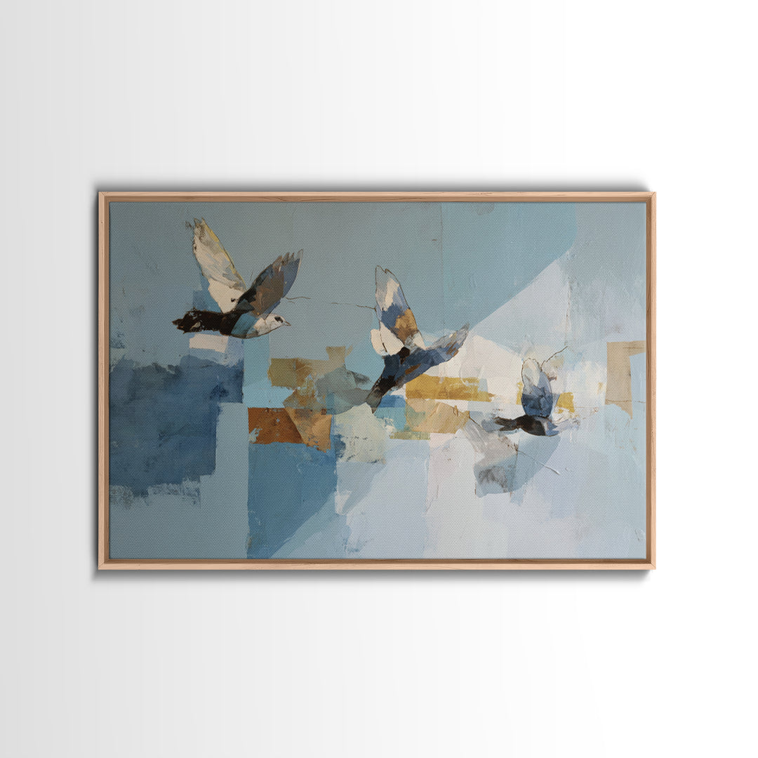 Single Line Bird Framed Canvas Print, Line Art, Living Room Decor, Abstract Art, Line, Portrait from Photo, Living Room Art, LIN-3x2-39