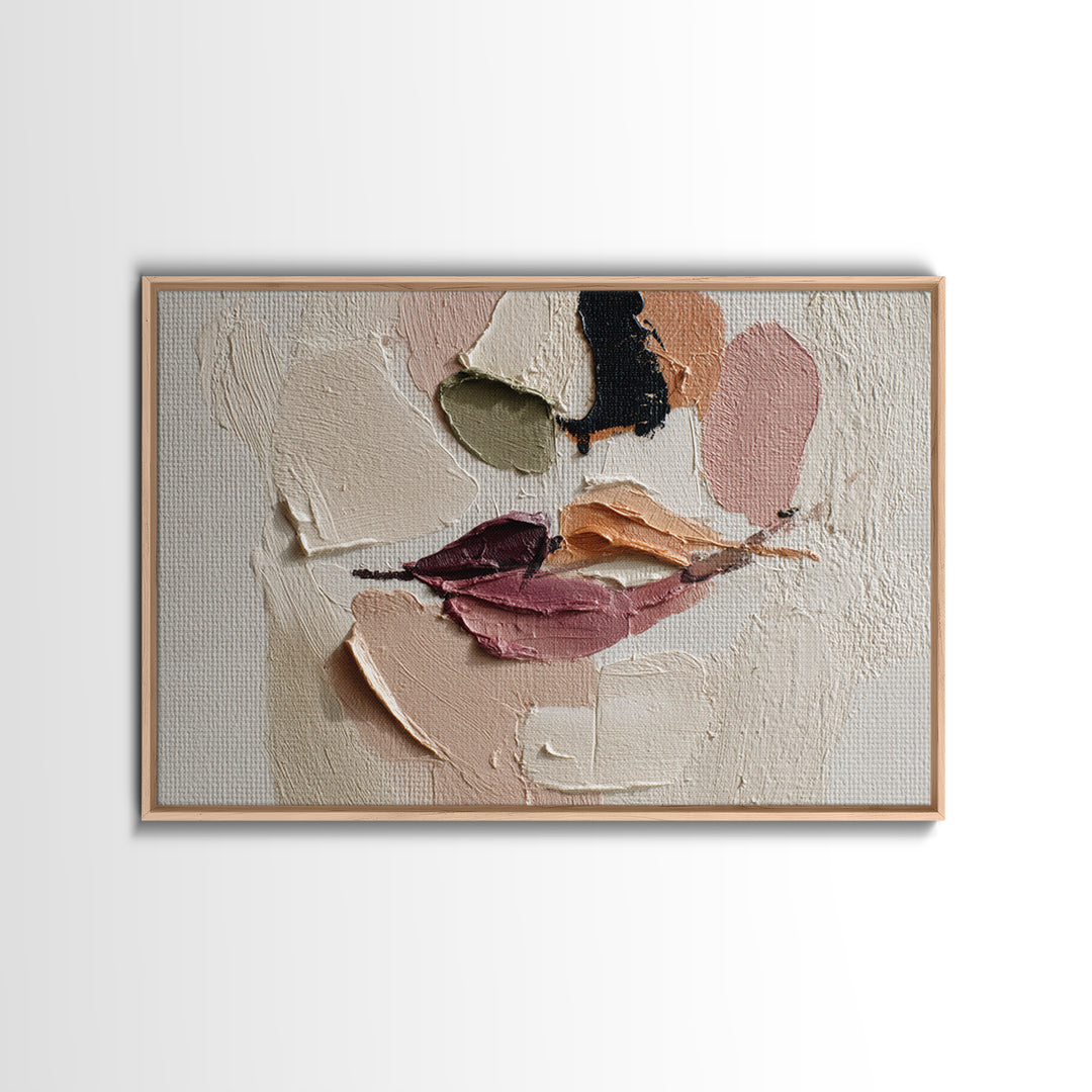 Abstract Lips and Hand Fashion Sketch Framed Canvas Print, Line Art, Bird Wall Art, Living Room Decor, Abstract Art, Line, LIN-3x2-46