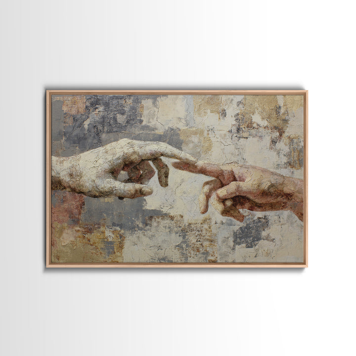 Two Hands Nearly Touching Canvas Print, Line Art, Luxury Decor, Living Room Decor, Abstract Art, Line, Printable, LIN-3x2-57