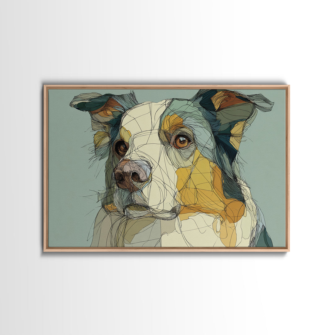 Continuous Line Dog Portrait Canvas Print, Line Art, Home Decor, Living Room Decor, Line, Modern Wall Art, Boho Wall Decor, LIN-3x2-89