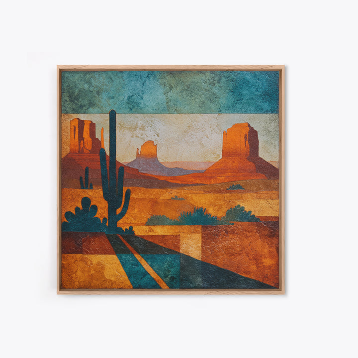 Earthy Desert Landscape Framed Canvas Print, Living Room Art, Wall Decor, Living Room Decor, Oil Painting, Living, Abstract Art, LIR-1x1-12