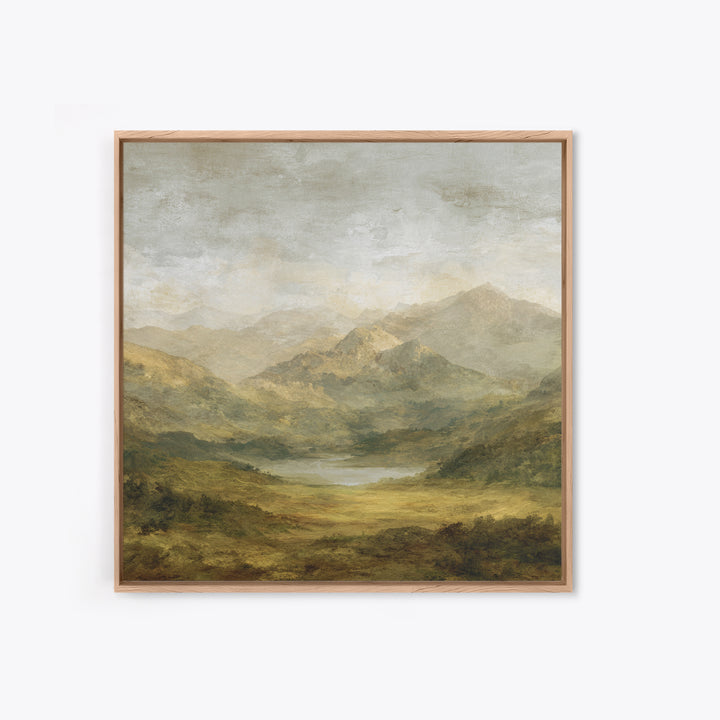 Classic Mountain Panorama for Cozy Interiors Canvas Print, Living Room Art, Abstract Art, Living Room Decor, Living, Boho Decor, LIR-1x1-16