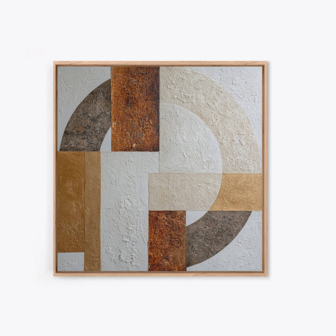 Monochrome Stone Texture Abstraction Framed Canvas Print, Living Room Art, Neutral Decor, Living Room Decor, Fine Art, Living, LIR-1x1-21