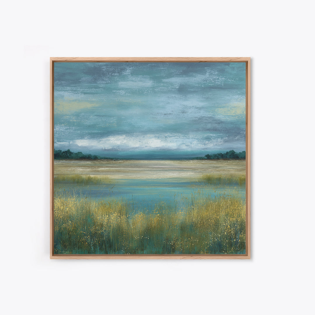 Quiet Meadow Landscape Canvas Print, Living Room Art, Living Room Decor, Watercolor Art, Living, Abstract Wall Art, LIR-1x1-23