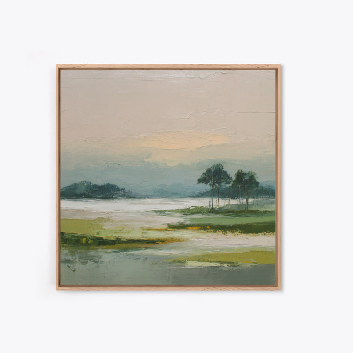 Modern Landscape with Expansive Calm Sky Canvas Print, Living Room Art, Oil Painting, Living Room Decor, Fine Art, Living, LIR-1x1-3