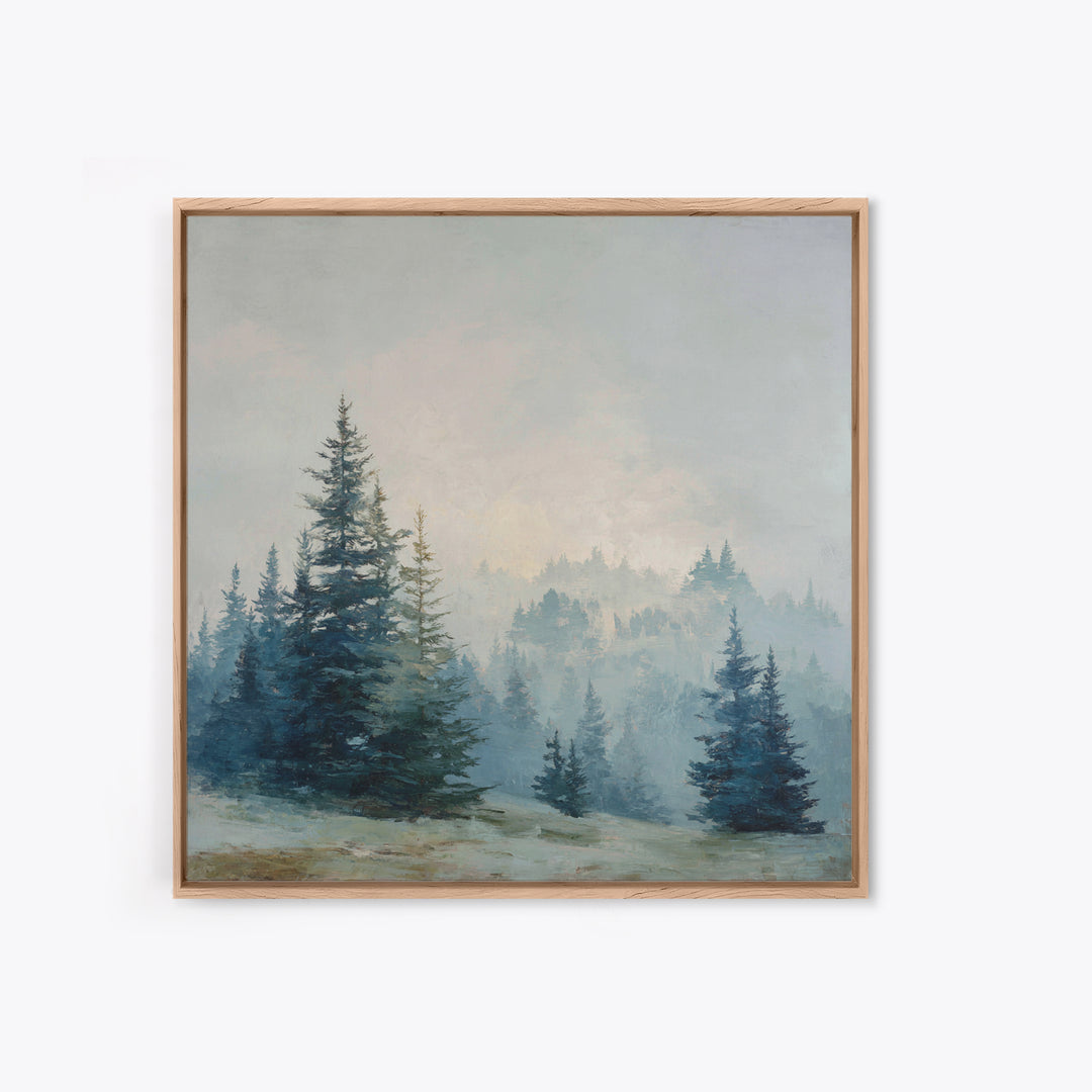Minimal Scandinavian Forest Framed Canvas Print, Living Room Art, Boho Decor, Living Room Decor, Living, Digital Prints, LIR-1x1-37