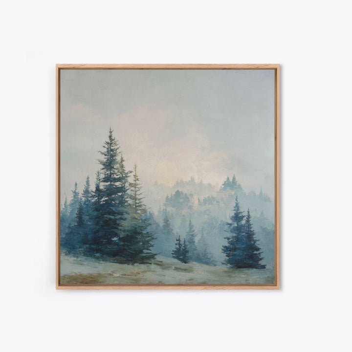 Minimal Scandinavian Forest Framed Canvas Print, Living Room Art, Boho Decor, Living Room Decor, Living, Digital Prints, LIR-1x1-37