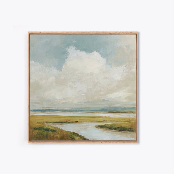 Modern Landscape with Expansive Calm Sky Framed Canvas Print, Living Room Art, Bedroom Wall Art, Living Room Decor, Living, LIR-1x1-51