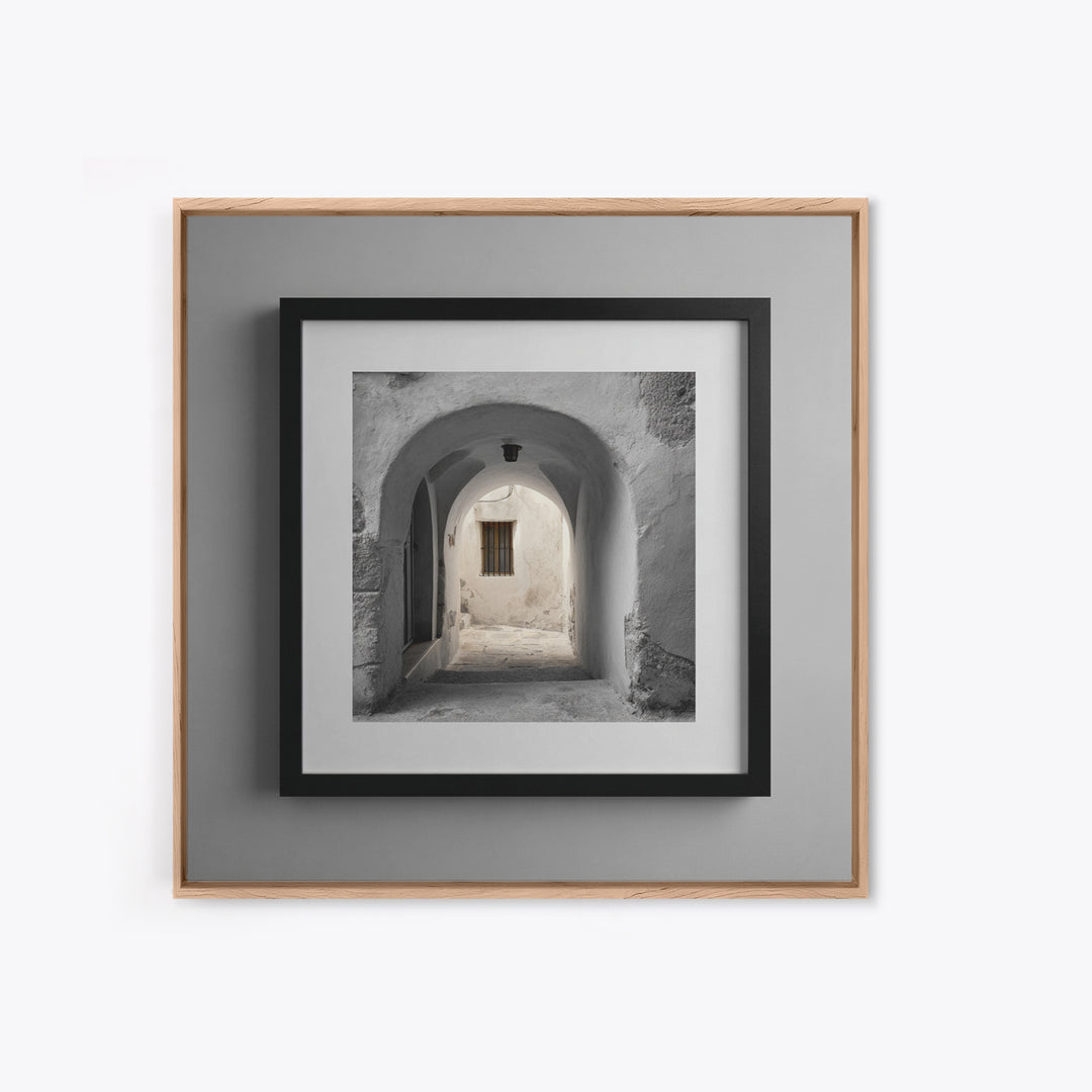 Black and White Architectural Arch Composition Framed Canvas Print, Living Room Art, Boho Decor, Living Room Decor, LIR-1x1-79