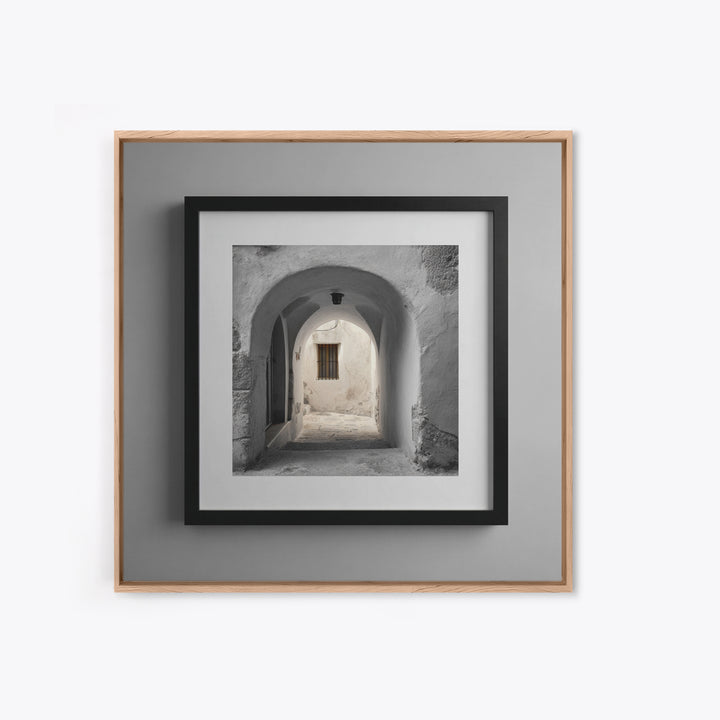 Black and White Architectural Arch Composition Framed Canvas Print, Living Room Art, Boho Decor, Living Room Decor, LIR-1x1-79