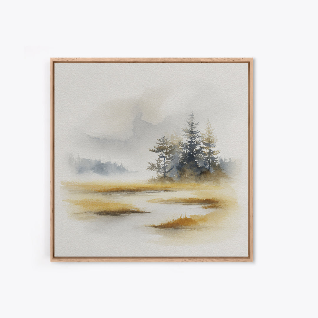 Minimal Scandinavian Forest Canvas Print, Living Room Art, Minimalist Decor, Living Room Decor, Oil Painting, Living, LIR-1x1-85