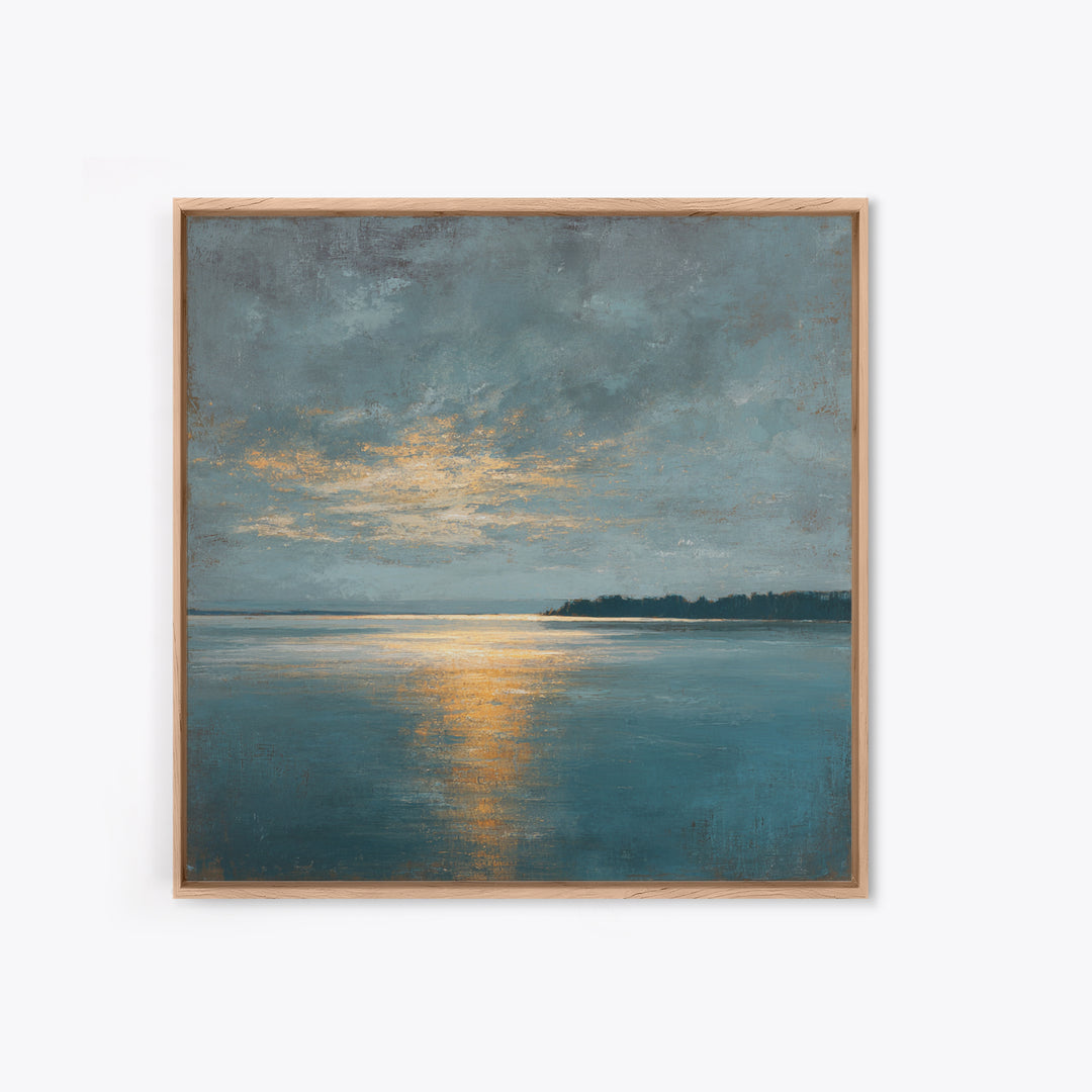 Modern Landscape with Expansive Calm Sky Canvas Print, Living Room Art, Wall Decor, Living Room Decor, Oil Painting, Living, LIR-1x1-99