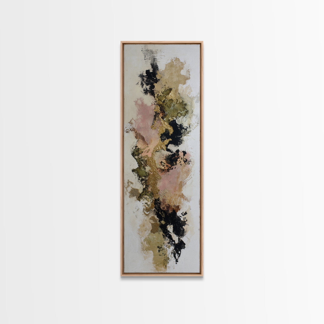 Gold Accented Abstract Brushwork Canvas Print, Living Room Art, Living Room Wall Art, Living Room Decor, Abstract Art, Living, LIR-1x3-2