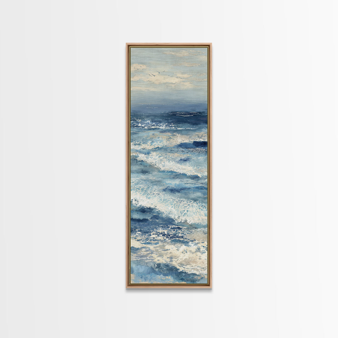 Coastal Aerial Shoreline Canvas Print, Living Room Art, Large Wall Art, Living Room Decor, Fine Art, Living, Dopamine Decor, LIR-1x3-23
