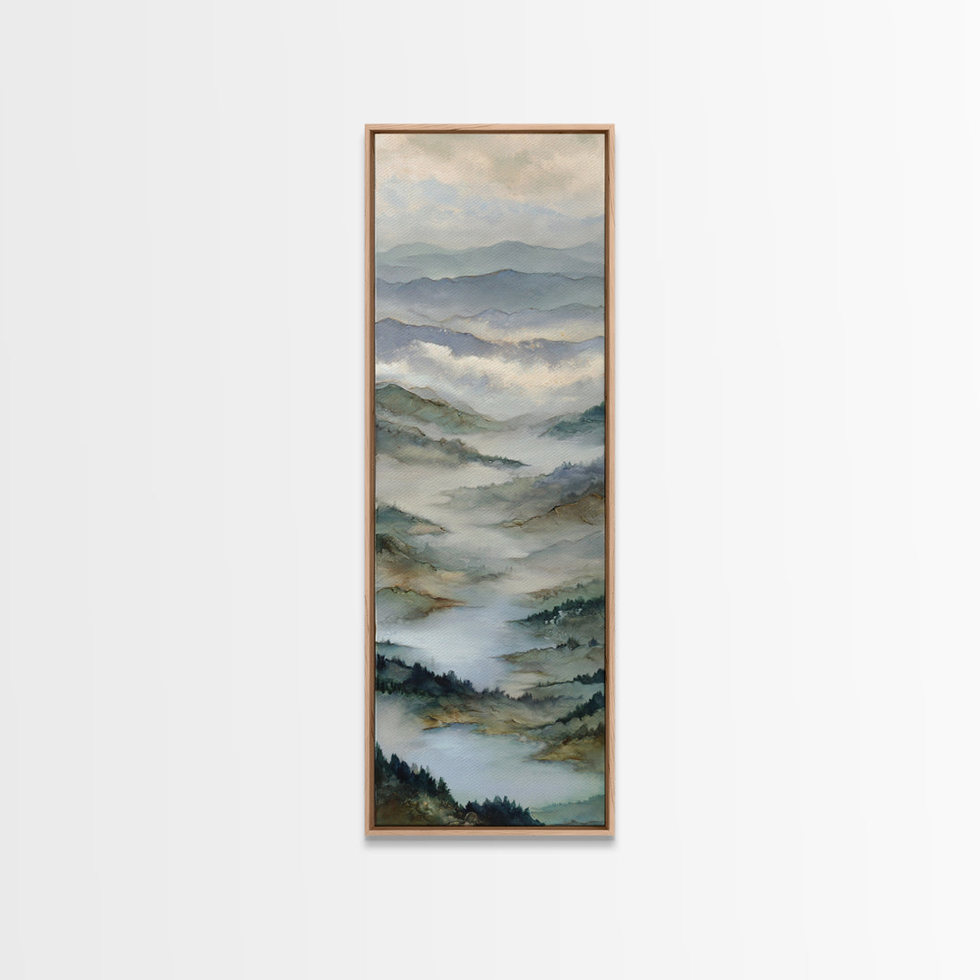 Classic Mountain Panorama for Cozy Interiors Canvas Print, Living Room Art, Painting, Living Room Decor, Fine Art, Living, LIR-1x3-28