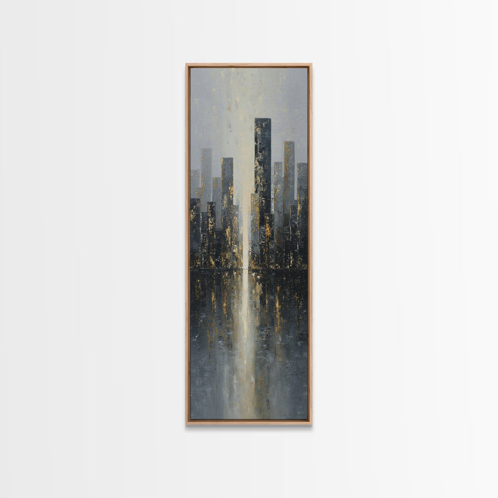 Modern City Skyline Framed Canvas Print, Living Room Art, 3 Piece Wall Art, Living Room Decor, Abstract Art, Living, LIR-1x3-34