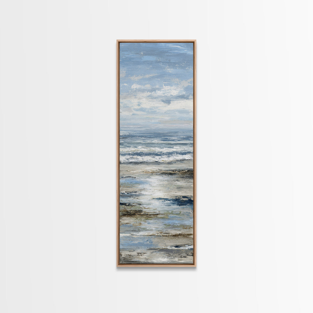 Moody Seascape for Dramatic Focal Point Canvas Print, Living Room Art, Neutral Decor, Living Room Decor, Fine Art, Living, LIR-1x3-42