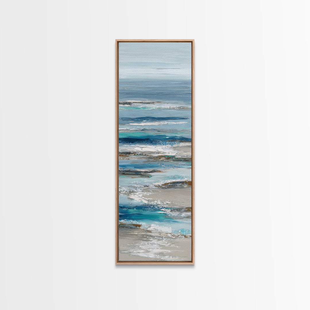 Coastal Aerial Shoreline Framed Canvas Print, Living Room Art, Pet Portraits, Living Room Decor, Living, Neutral Decor, LIR-1x3-47