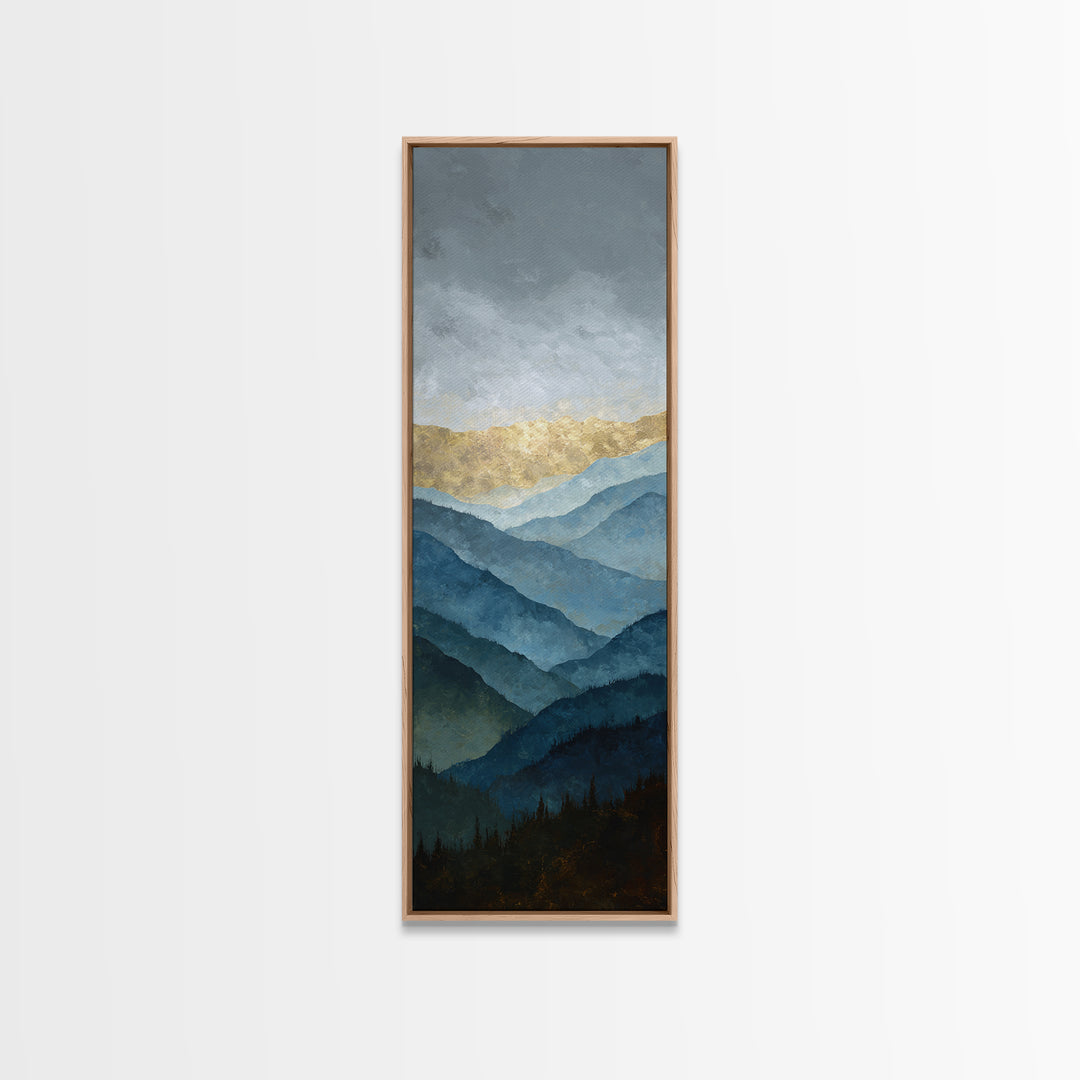 Classic Mountain Panorama for Cozy Interiors Canvas Print, Living Room Art, Mid Century Modern, Living Room Decor, Living, LIR-1x3-52