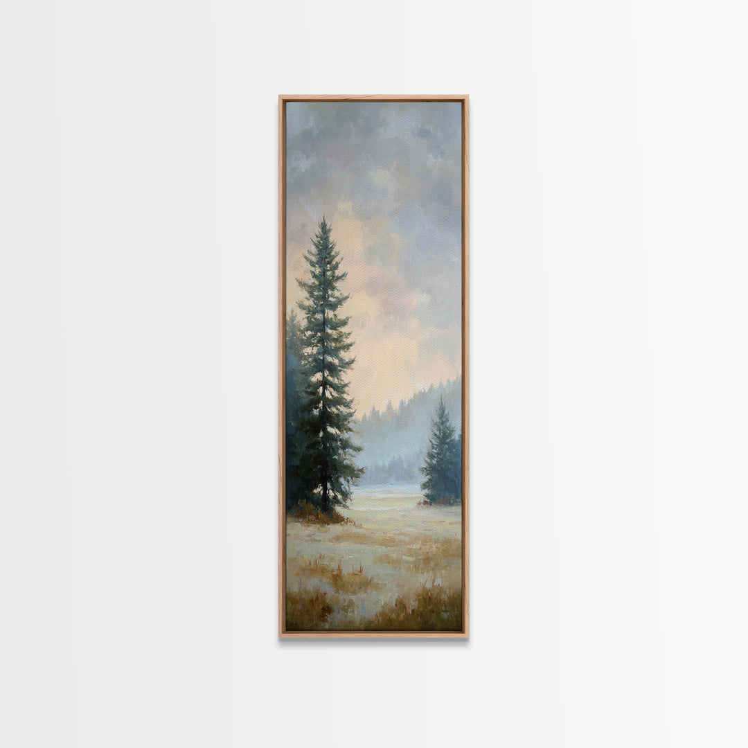 Quiet Meadow Landscape Canvas Print, Living Room Art, Living Room Decor, Oil Painting, Living, Statement Artwork, Boho Decor, LIR-1x3-59