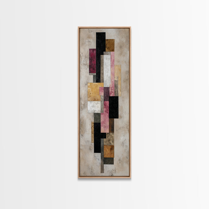 Mid Century Geometric Artwork Canvas Print, Living Room Art, Pet Portraits, Living Room Decor, Abstract Art, Living, LIR-1x3-68