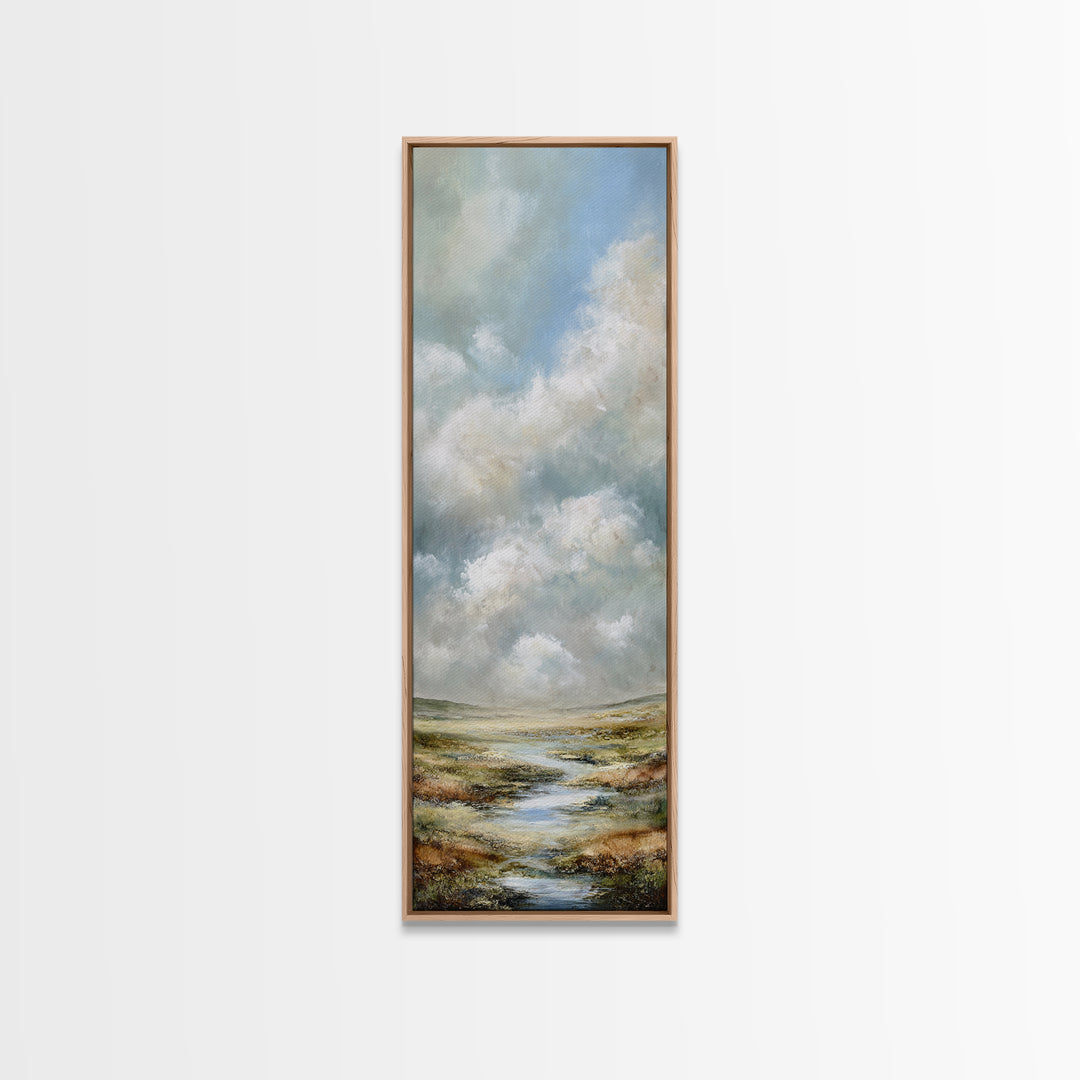 Large Cloudscape with Gentle Movement Canvas Print, Living Room Art, Mid Century Modern, Living Room Decor, Fine Art, Living, LIR-1x3-7