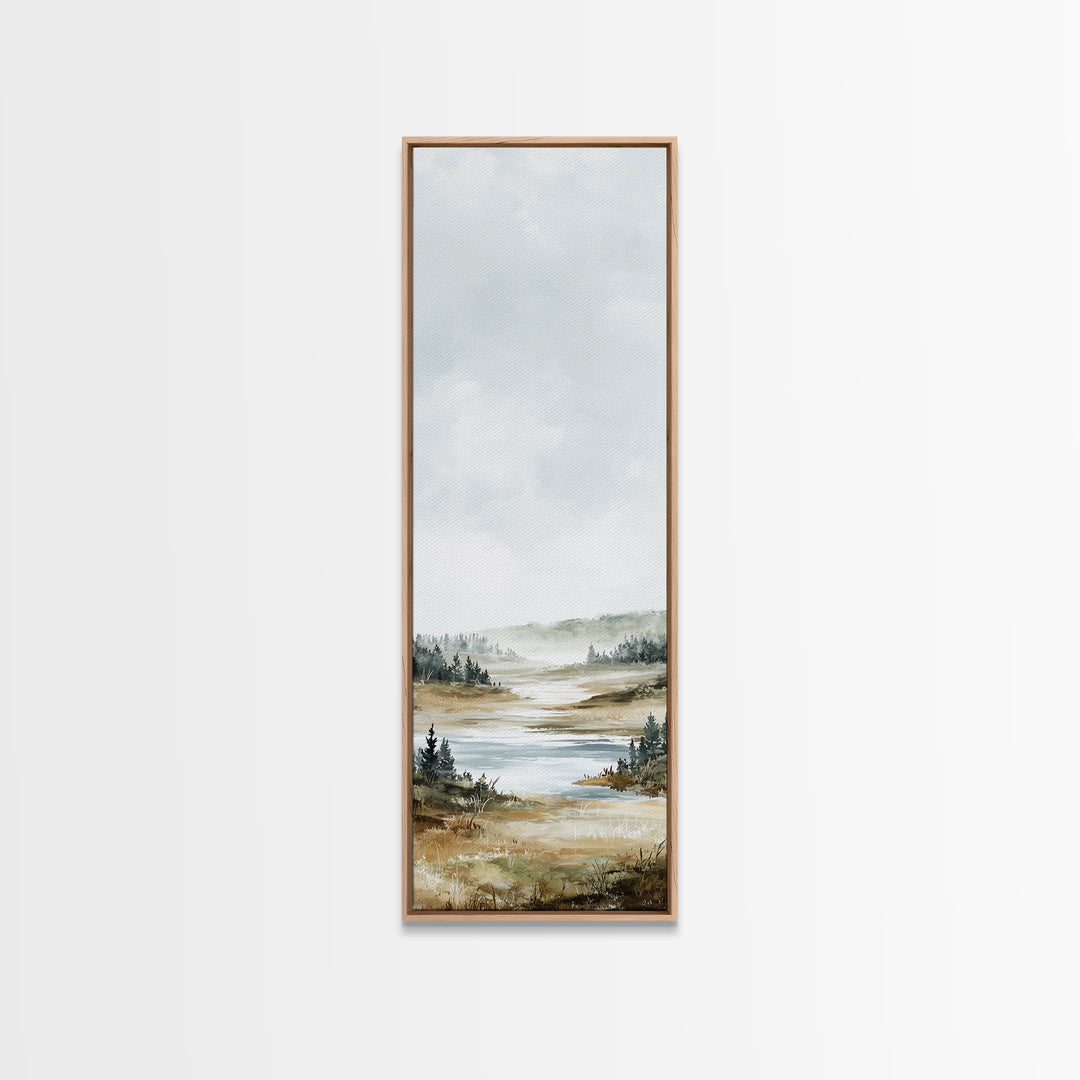 Minimal Scandinavian Forest Canvas Print, Living Room Art, Digital Wall Art, Living Room Decor, Oil Painting, Living, LIR-1x3-73