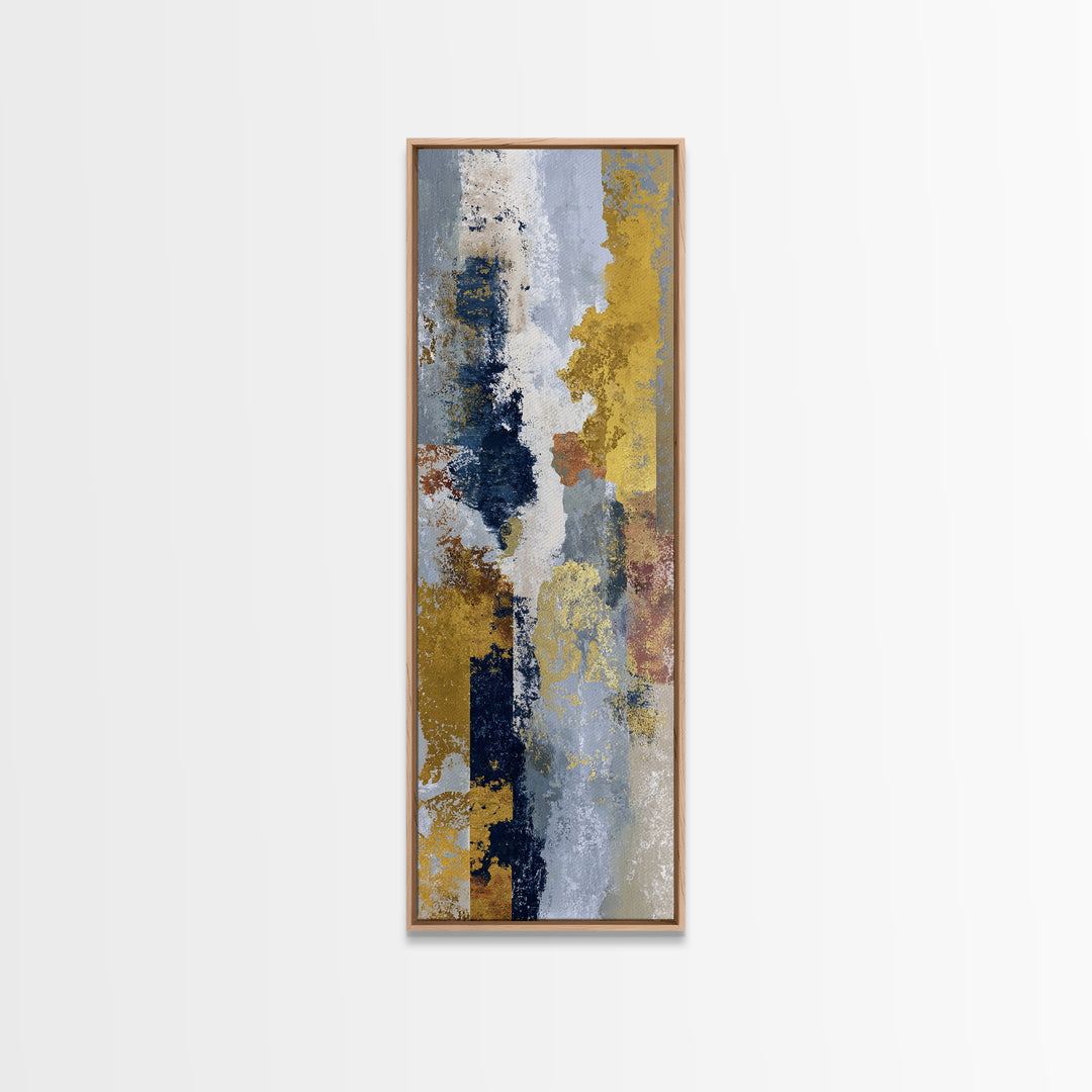 Gold Accented Abstract Brushwork Canvas Print, Living Room Art, Textured Painting, Living Room Decor, Abstract Art, Living, LIR-1x3-98