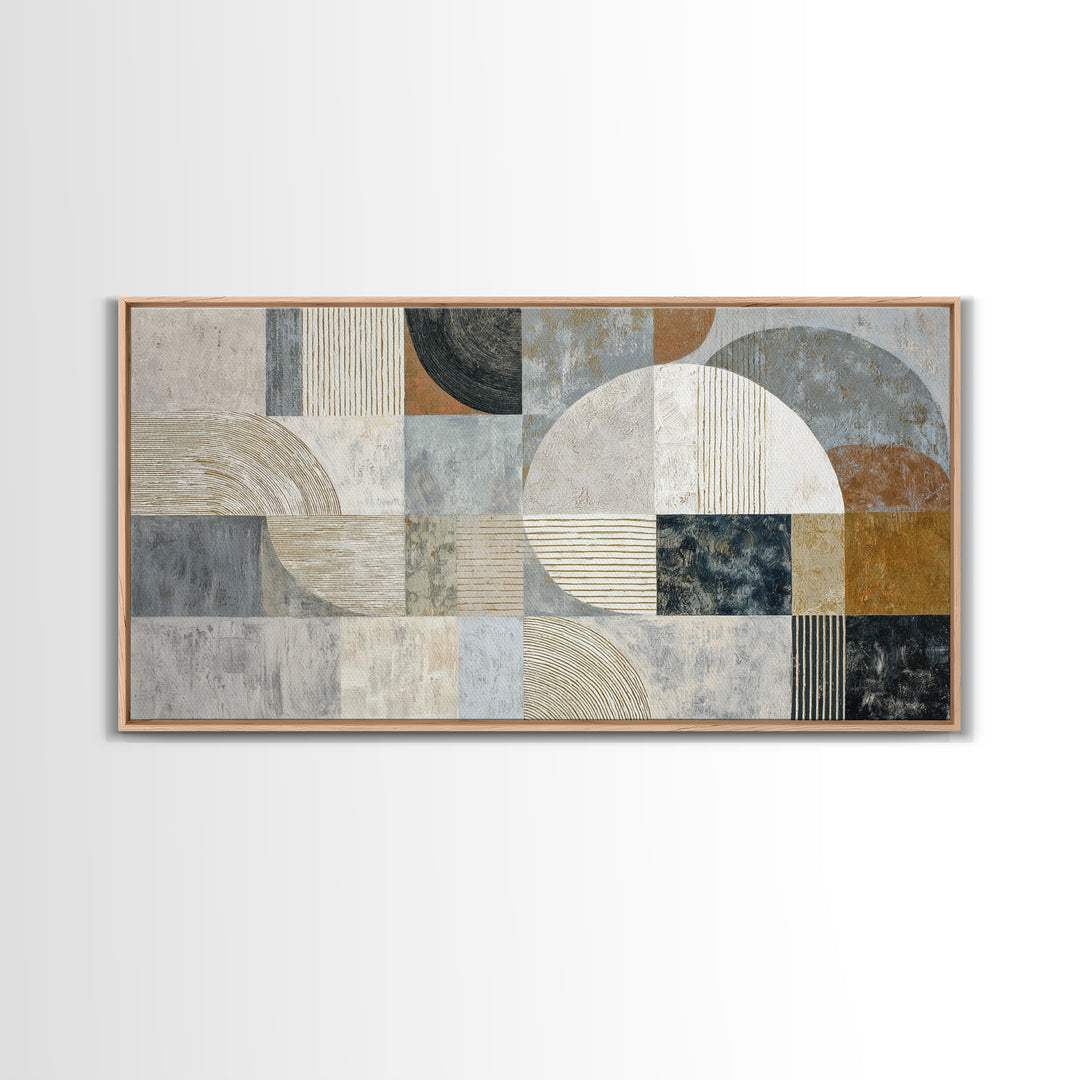 Textured Plaster Abstract Framed Canvas Print, Living Room Art, Printable, Living Room Decor, Fine Art, Living, Printable Art, LIR-2x1-1