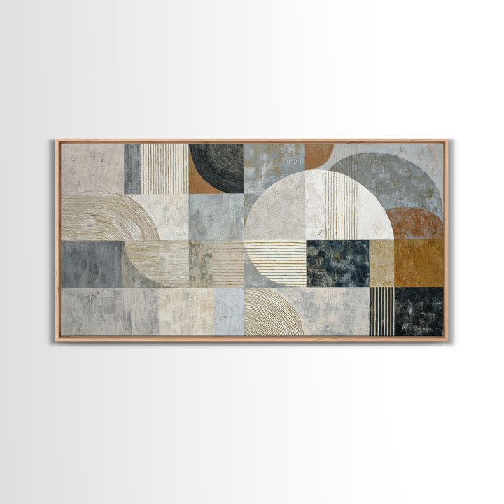 Textured Plaster Abstract Framed Canvas Print, Living Room Art, Printable, Living Room Decor, Fine Art, Living, Printable Art, LIR-2x1-1