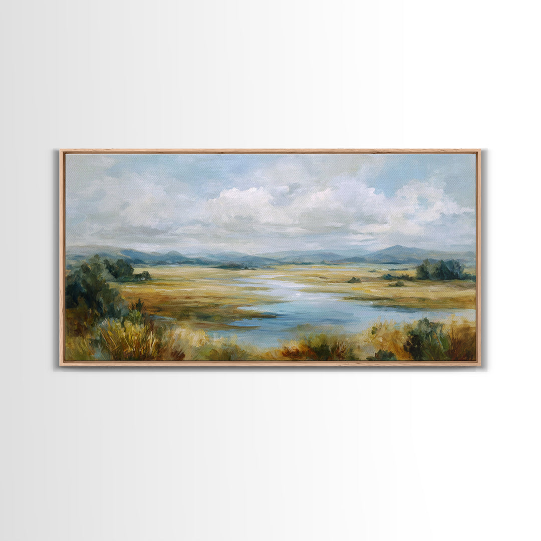 Quiet Meadow Landscape Framed Canvas Print, Living Room Art, Living Room Wall Art, Living Room Decor, Fine Art, Living, LIR-2x1-19