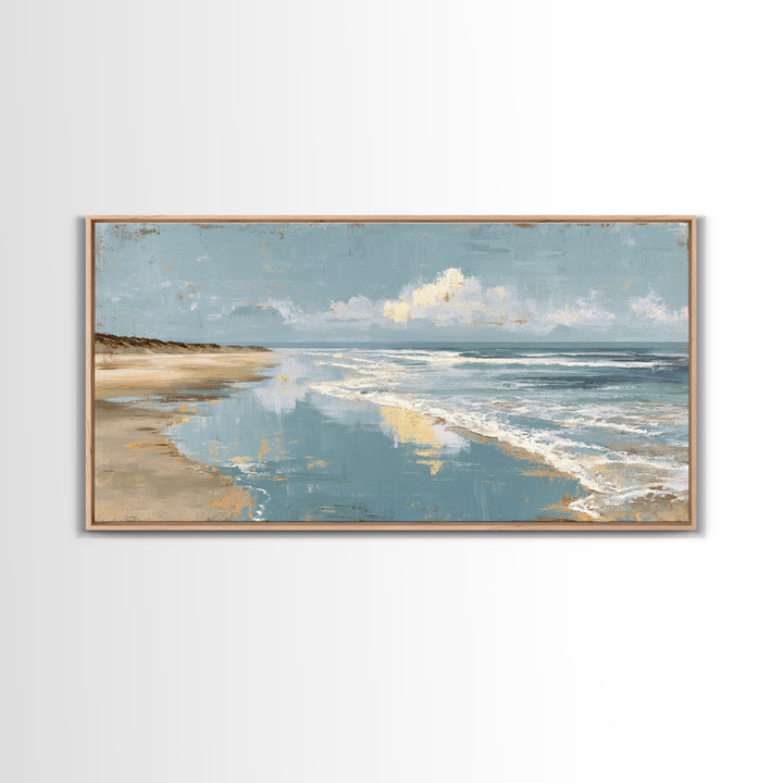 Moody Seascape for Dramatic Focal Point Canvas Print, Living Room Art, Living Room Decor, Abstract Art, Living, LIR-2x1-2
