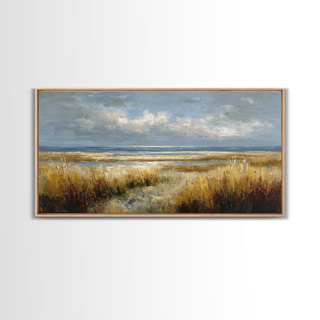 Modern Landscape with Expansive Calm Sky Framed Canvas Print, Living Room Art, Printable Wall Art, Living Room Decor, Living, LIR-2x1-23