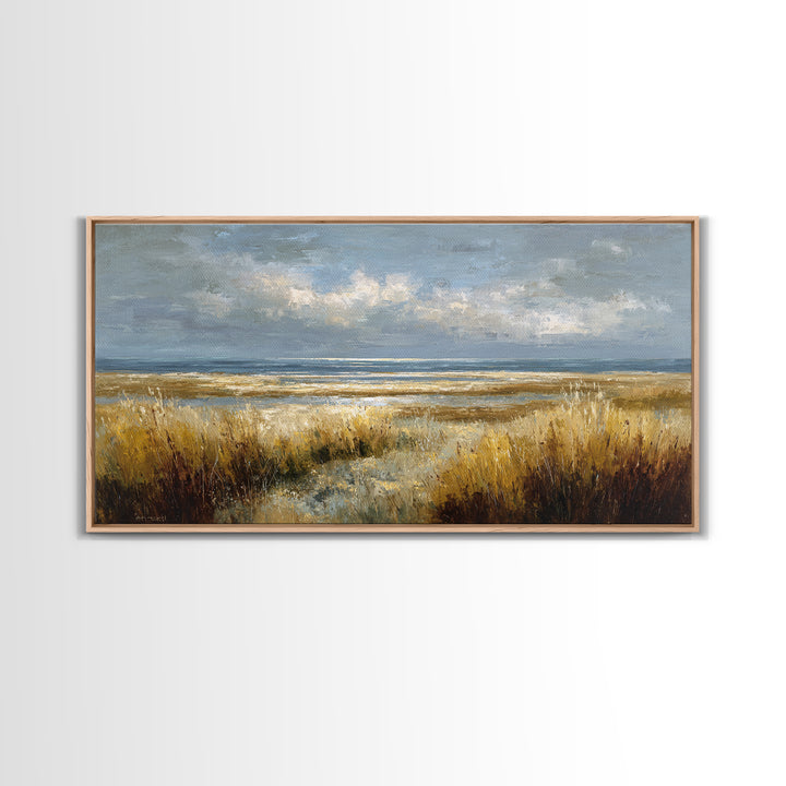 Modern Landscape with Expansive Calm Sky Framed Canvas Print, Living Room Art, Printable Wall Art, Living Room Decor, Living, LIR-2x1-23