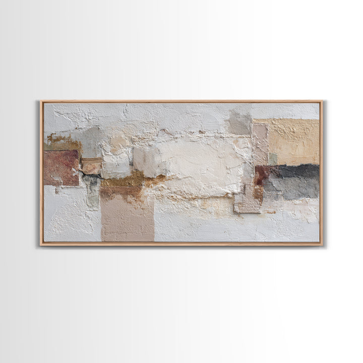 Textured Plaster Abstract Framed Canvas Print, Living Room Art, Printable, Living Room Decor, Fine Art, Living, Printable Art, LIR-2x1-25