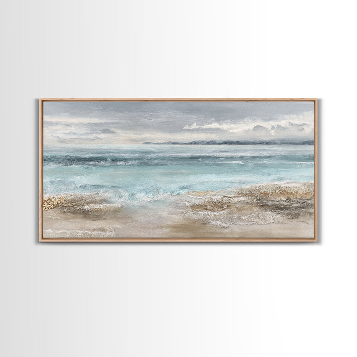 Moody Seascape for Dramatic Focal Point Canvas Print, Living Room Art, Living Room Decor, Abstract Art, Living, LIR-2x1-26