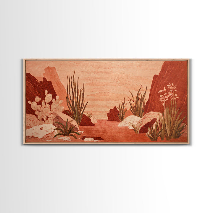 Earthy Desert Landscape Canvas Print, Living Room Art, Wall Art, Living Room Decor, Fine Art, Living, Digital Wall Art, LIR-2x1-32