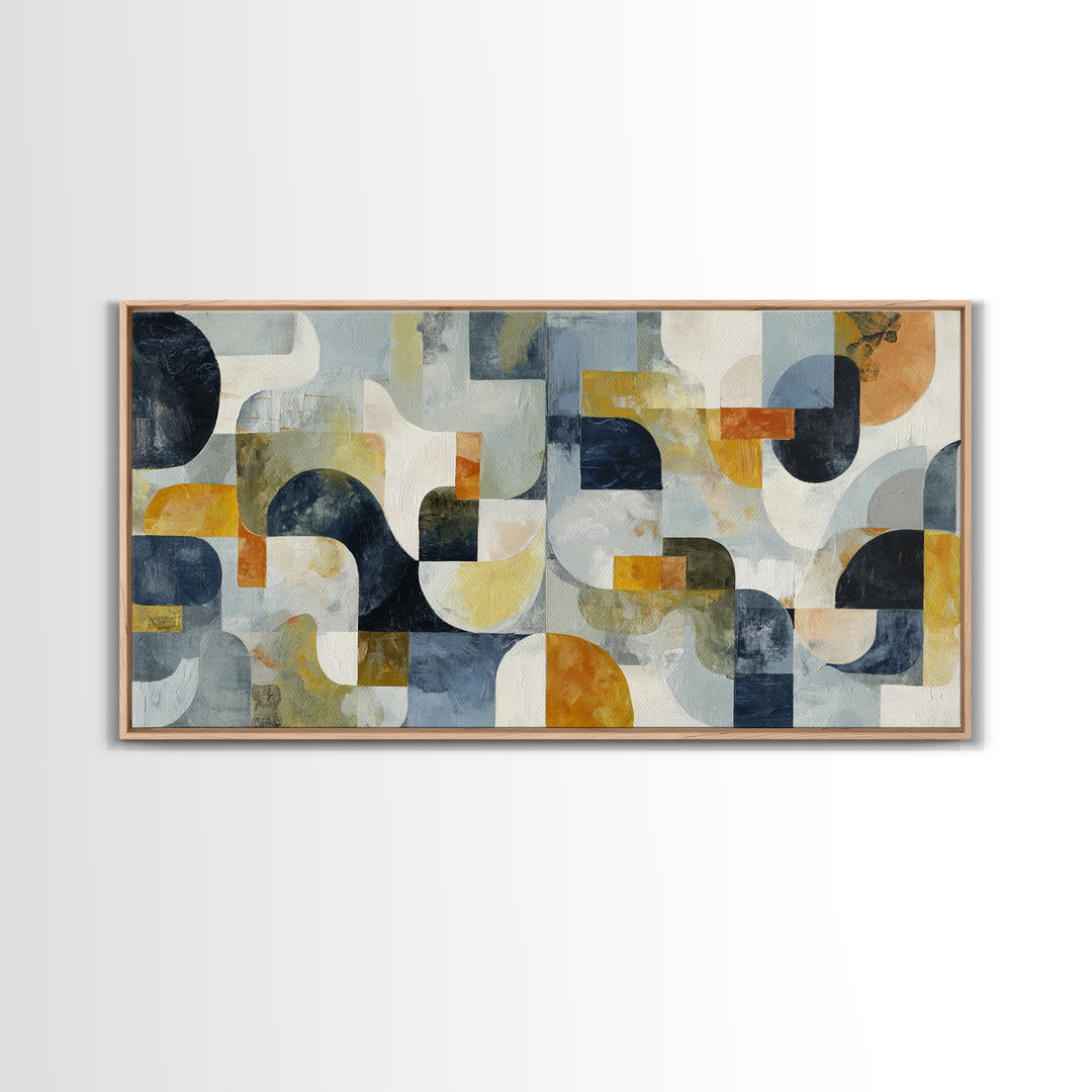 Abstract Organic Shapes Framed Canvas Print, Living Room Art, Wall Art, Living Room Decor, Abstract Art, Living, LIR-2x1-35