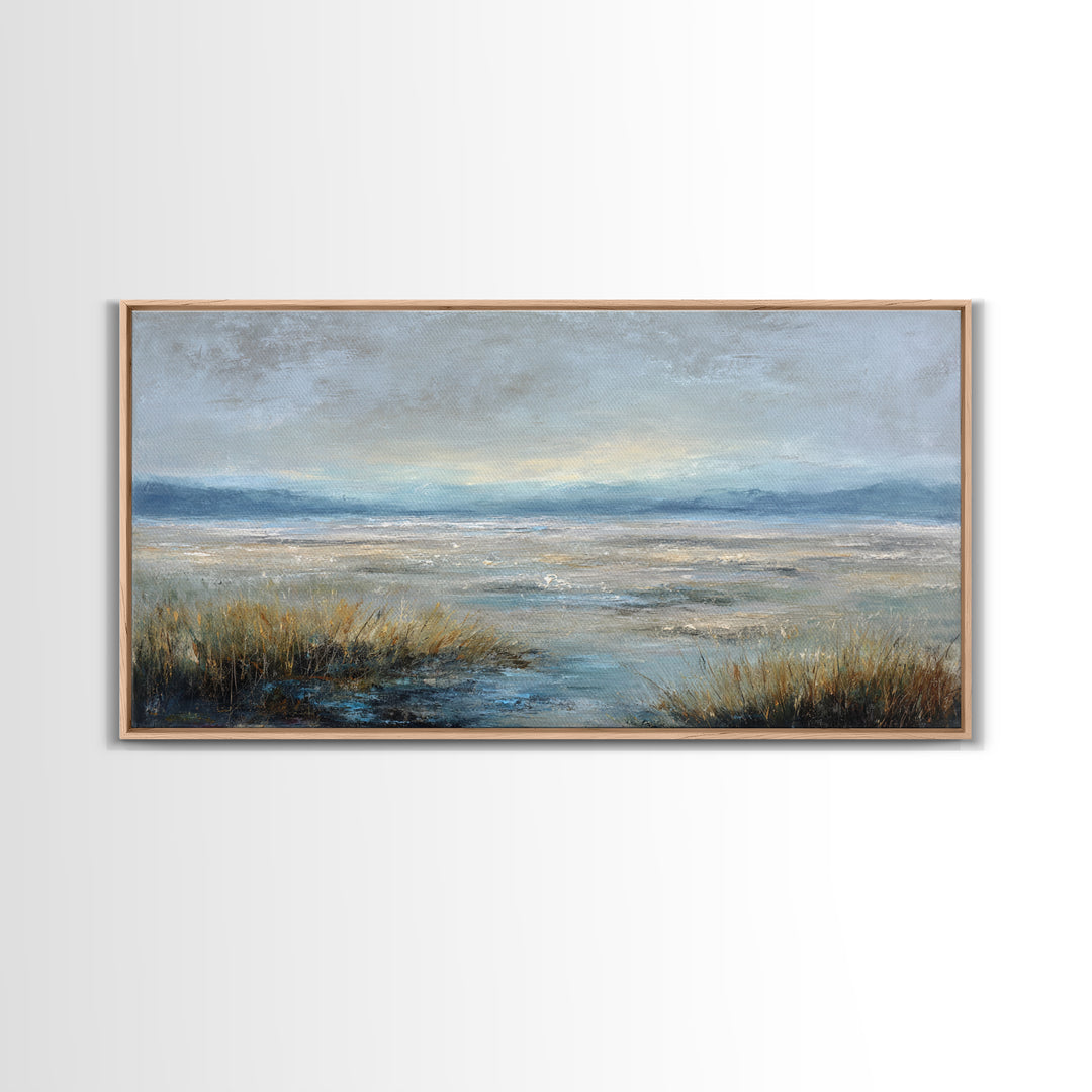 Quiet Meadow Landscape Framed Canvas Print, Living Room Art, Printable, Living Room Decor, Oil Painting, Living, Printable Art, LIR-2x1-43