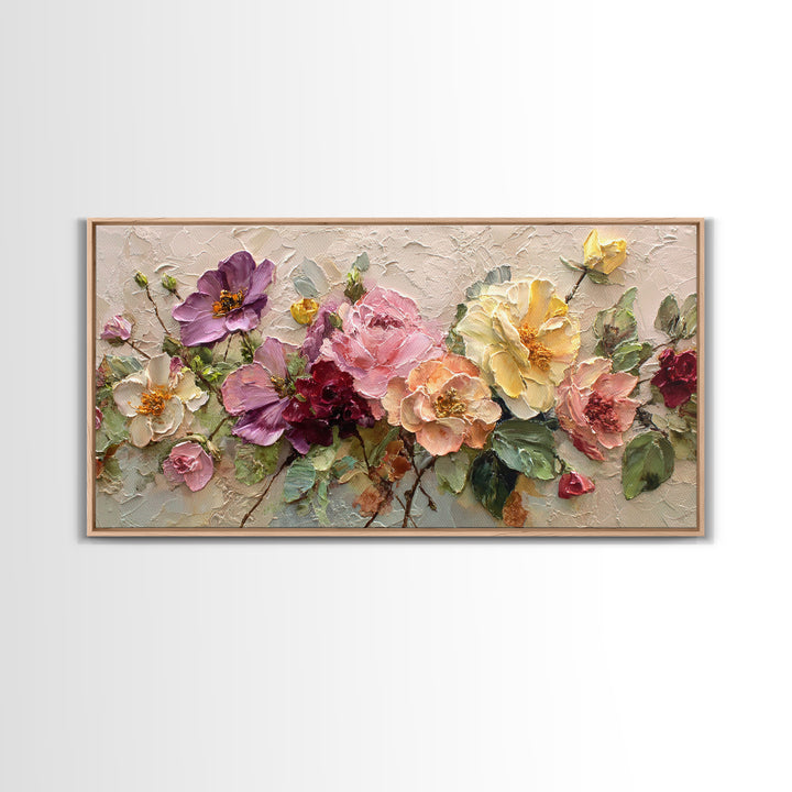 Botanical Vase Painting Framed Canvas Print, Living Room Art, Art, Living Room Decor, Living, Art Nouveau, Abstract Art, LIR-2x1-46